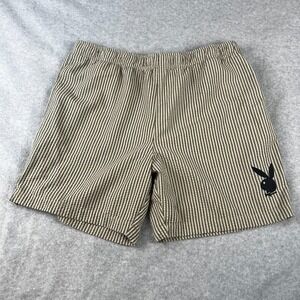 PLAYBOY By Pacsun Seersucker Shorts Mens Size XL Tan EUC